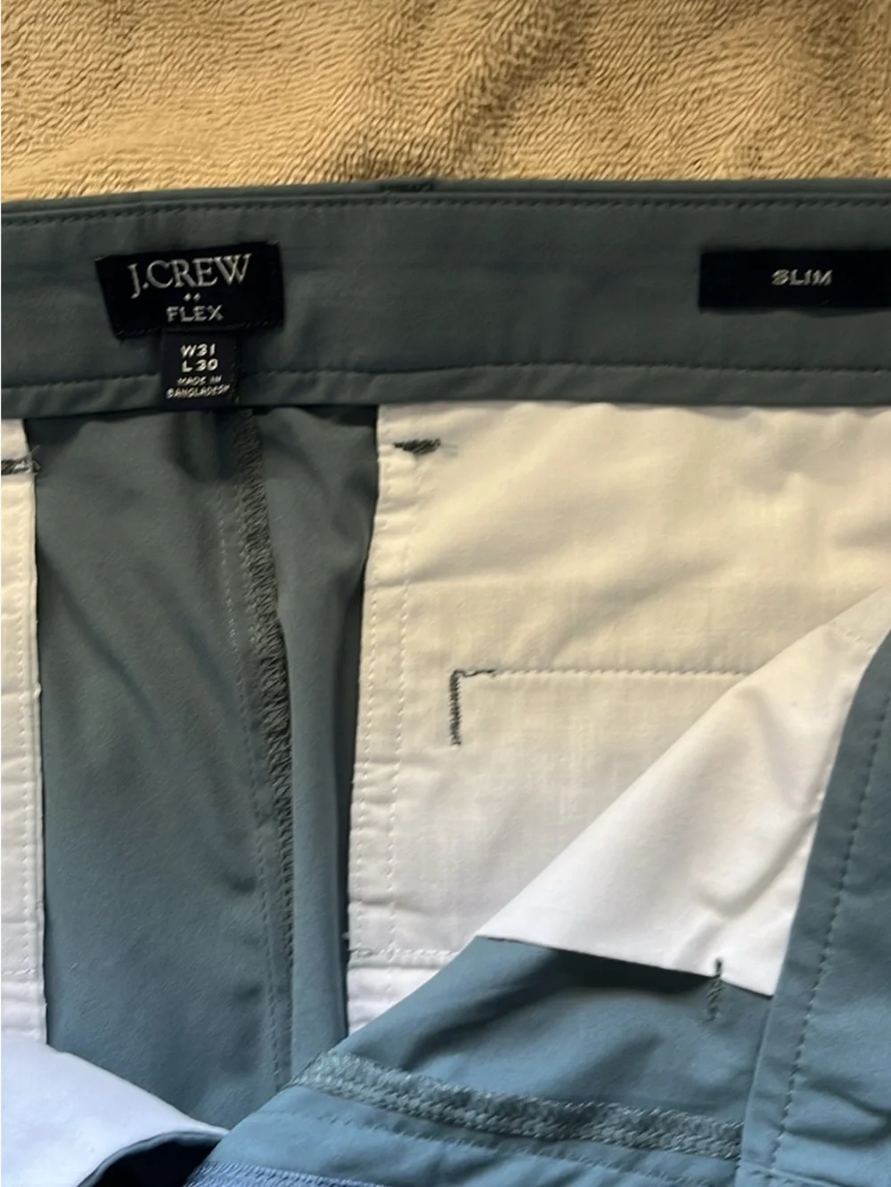 J. Crew Men's Teal-Green Chino Pants